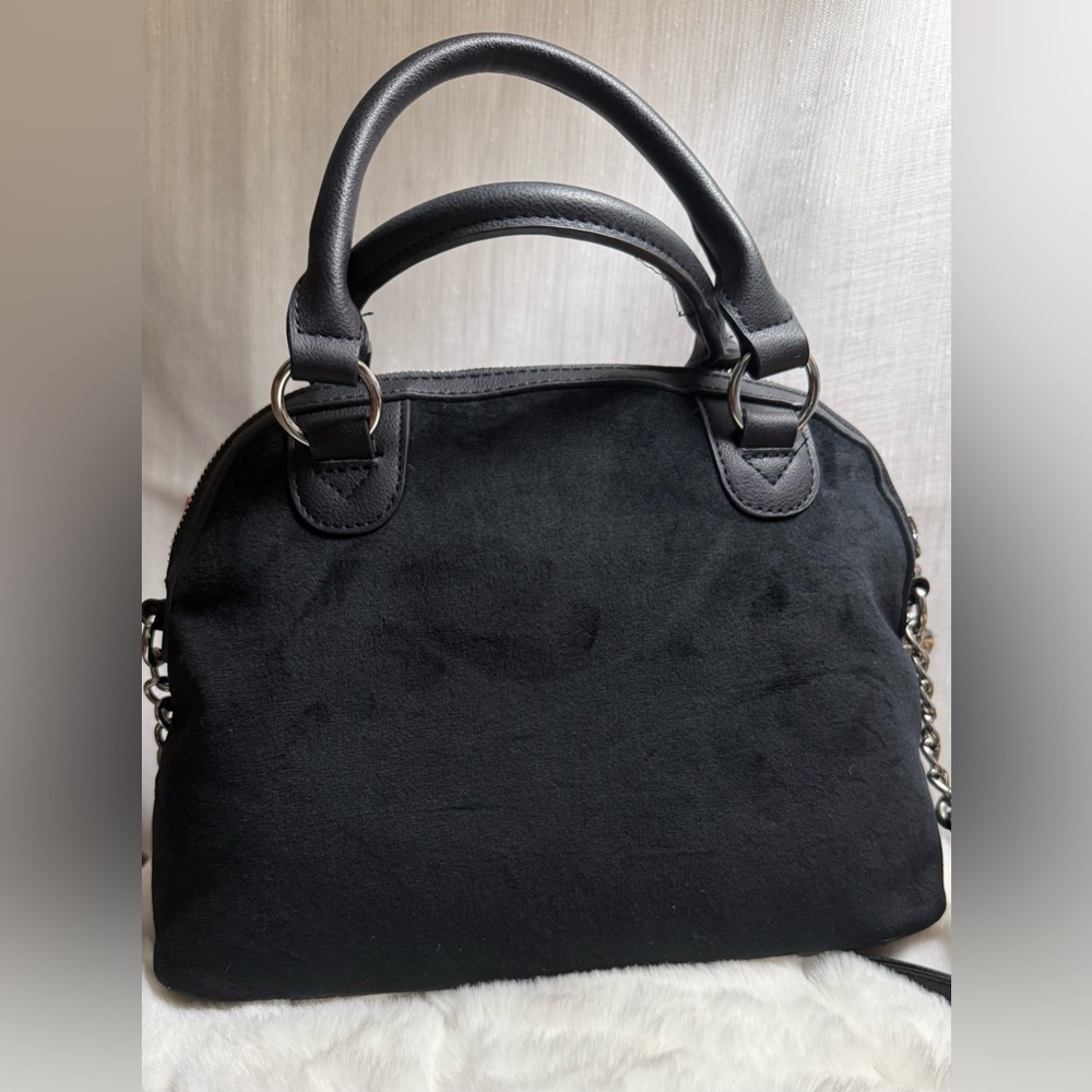 NEW Juicy Couture Black Velour Girlie Royalty Satchel - Picture 4 of 10